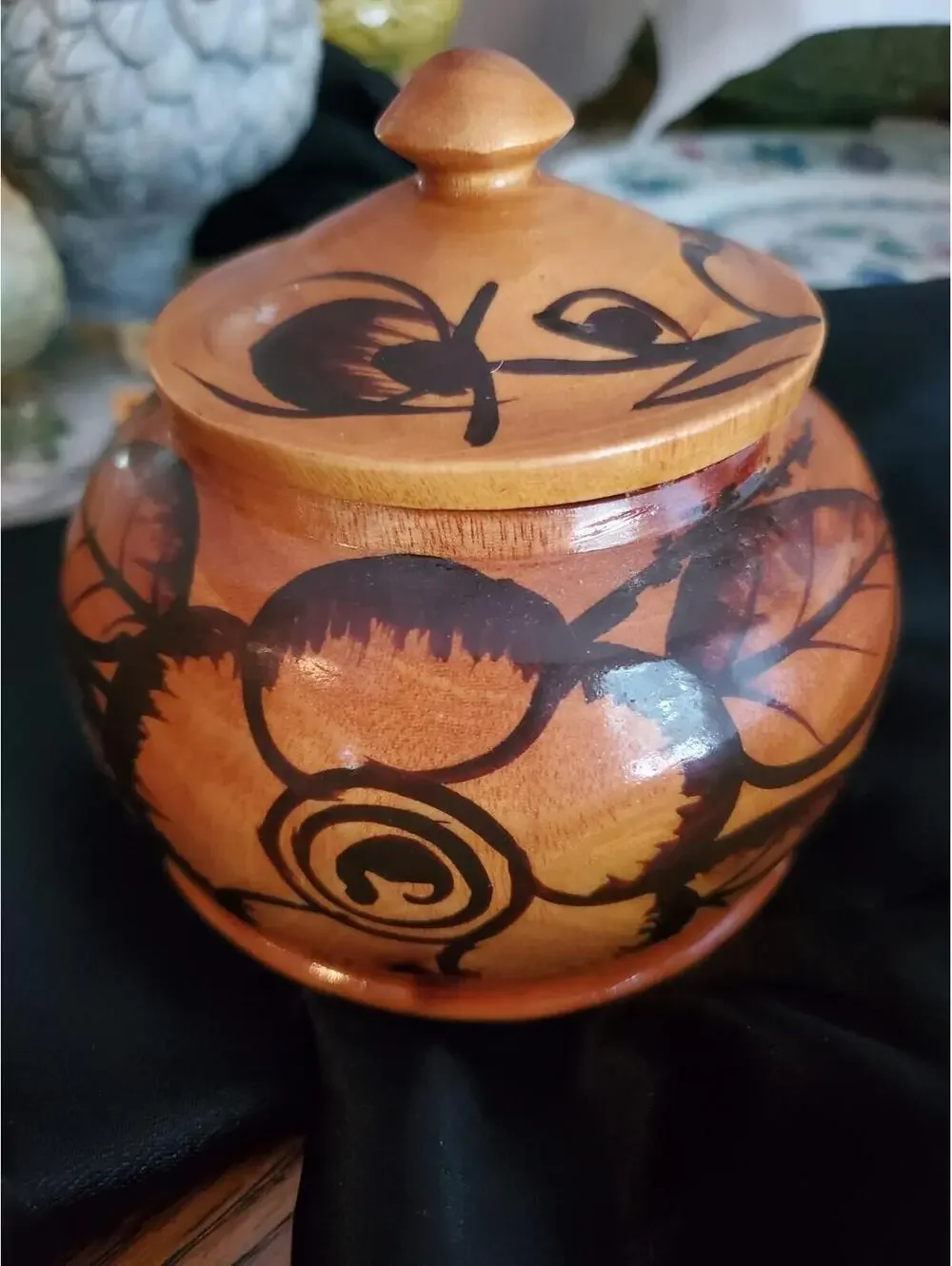 Lidded Monkey Pod Vessel